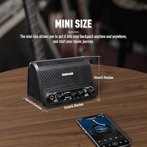 SONICAKE Amplificador de Guitarra Mini Combo Amp Bluetooth con Canales Clean y Overdrive Triangle - imagen 6