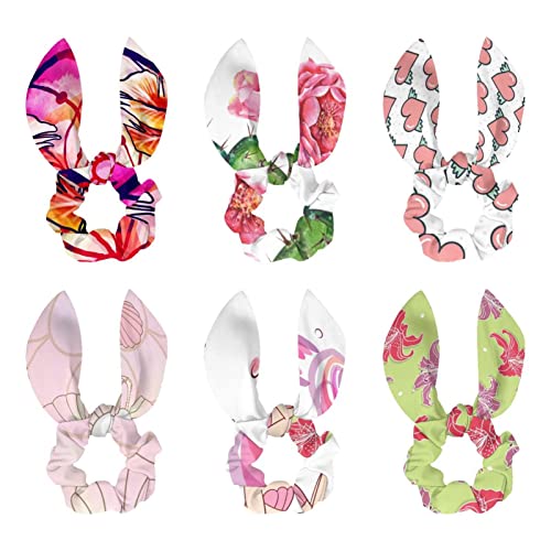Chouchou élastique motif fleurs : coffret cadeau cheveux fille et femme