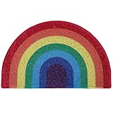 Türmatte, halbe runde Türmatte 16x31, 5 Zoll Regenbogenfarbe PVC mit nicht rutschem Boden für Eingang zum Entfernen von Schlamm, Flecken, Schmutz waschbarer wiederverwendbarer Türmat für Zuhause