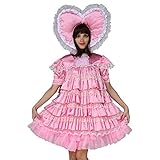 Farbe: Rosa GOceBaby Erwachsene Baby Sissi Mädchen Dienstmädchen Satén Abschließbar Kleid Uniform Kostüm (M)