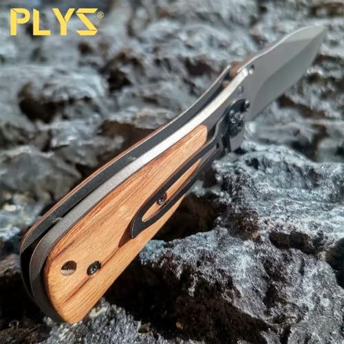 Canivete Tatico de bolso portatil pratico leve resistente cabo madeira e matal BCK x35 clip camping