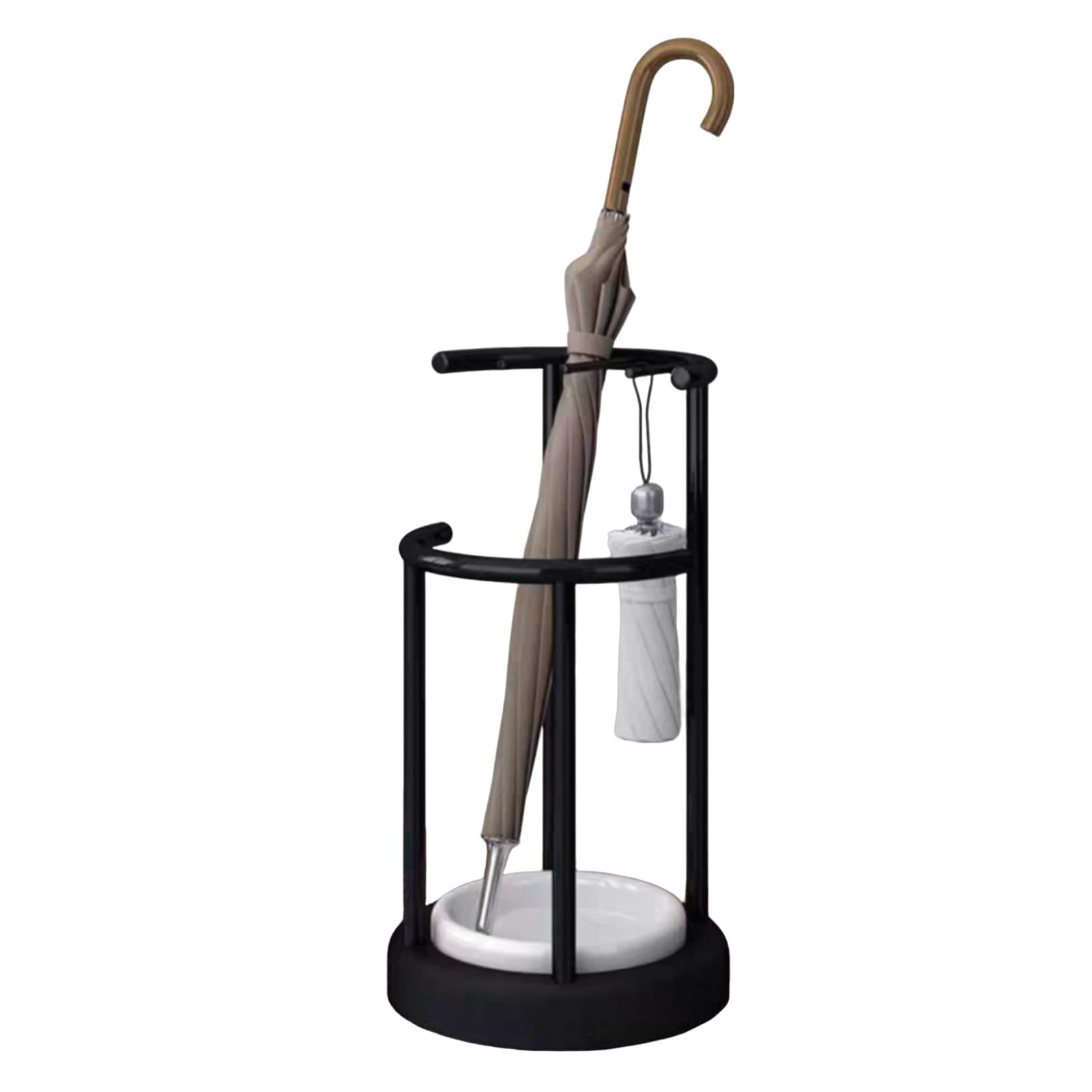 Porte-parapluie grande capacité en métal pour entrée et extérieur