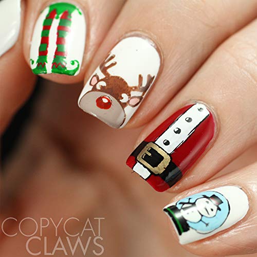 Winstonia Christmas Nail Stamping Plate Nail Art Image Stencil Manicure Template Festive Winter Holiday (The North Pole) #TOP4