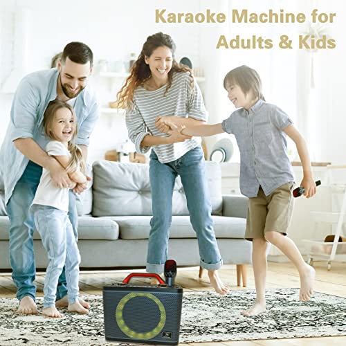 Winbridge Bluetooth Karaoke Machine With Dual Wireless Microphones For Adults Kids,Karaoke Speaker With Led Lights Echo Bass Treble,Portable Pa Speaker System Sing Machine Party Speaker T8 #TOP6