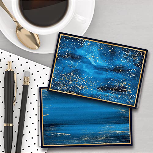 Smart Scribble 48 Blank Cards And Envelopes - 4X6” Assorted Greeting Cards For All Occasions, 8 Unique Sky-Blue Designs, Happy Birthday, Thank You Cards Assortment Pack With Matching Envelope Seals #TOP3