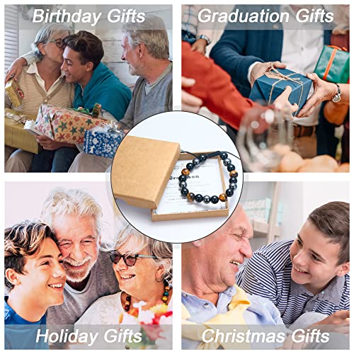 Grandson Braclet As Back To School Gifts From Grandmom Adjustable Triple Protection Bracelet For Boys Handmade Grandson Birthday Gifts From Grandparents From Sereney #TOP4