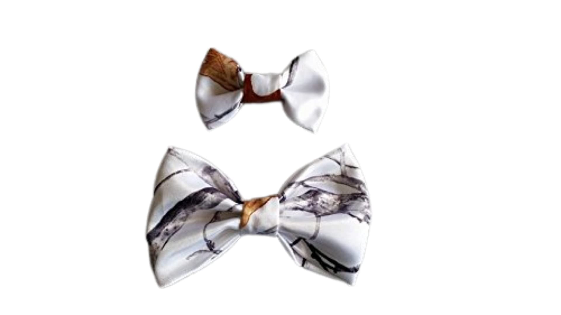 White Camo Hair Bows Bowties Bow Tie Satin Camo