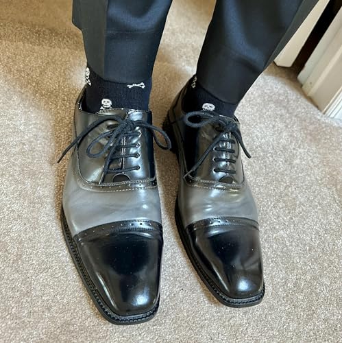 Trafalgar Men's Rodger Skull and Cross Bones Over The Calf Mercerized Cotton Socks4