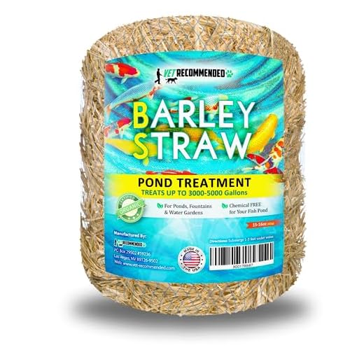 Vet Recommended Barley Straw for Fish Ponds and Fountain (16 Oz). Treats up to 3000 to 5000 Gallons, 100% Safe & Natural Pond Cleaner. Keeps Your Water Garden Clean & Fresh. Made in USA