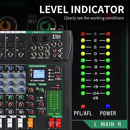 Interface audio XTUGA CT60 table de mixage 6 canaux XLR pour studio - 7