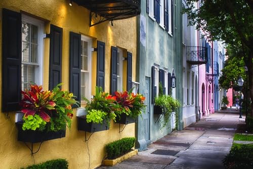 ART.COM Wall Photographic Print Rainbow Row II, Charleston South Carolina by George Oze, 18" x 12"