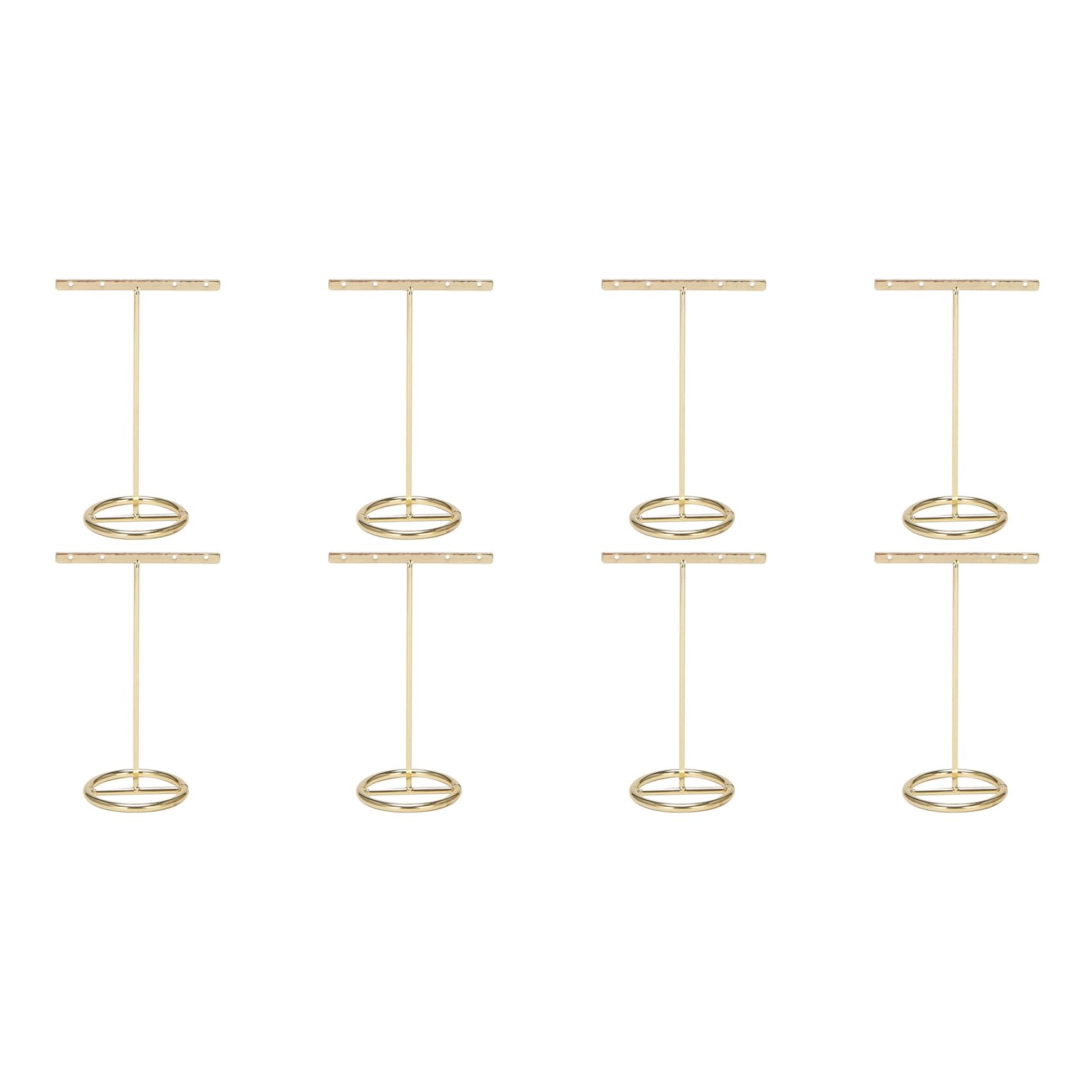 Hndhbfgrt 8X Earrings Display Stand Gold Earrings Display Rack T-Shape Earrings Showcase Golden Large