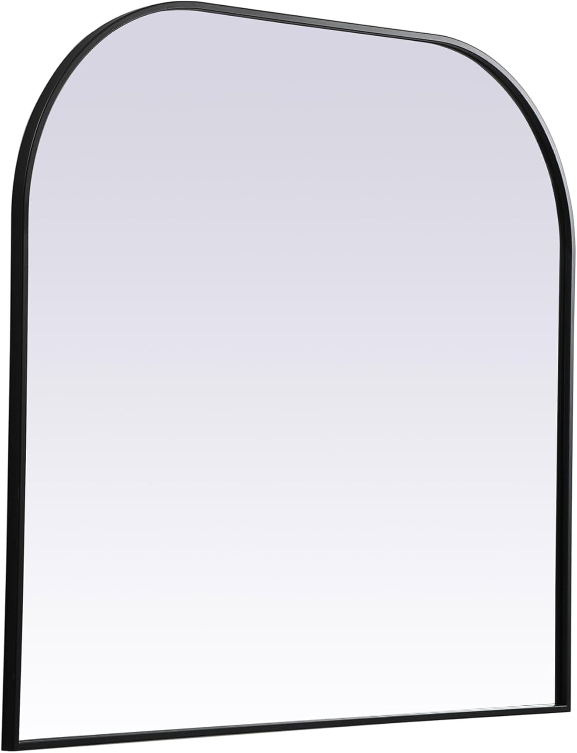 Illuminate, Metal Frame Arch Mirror 40X38 Inch in, Modern, Black