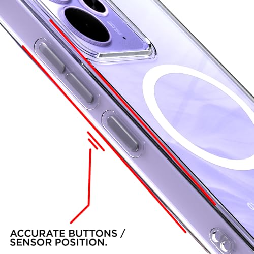 Image of Amazon Basics Back Cover for Realme 14 5G Mag-Safe Shockproof PC + TPU Protective Case Magnetic Support Bumper Case (Transparent Mag-Safe)