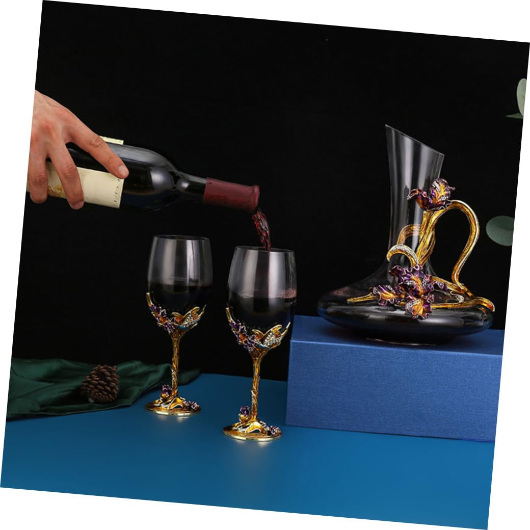 STOBAZA Lot de 2 Verres à Whisky en Verre Cristal Émail Doré Coupe à Whisky 250 Ml Accessoires de Mariage Usage Intérieur et Extérieur pour Réception et Présent
