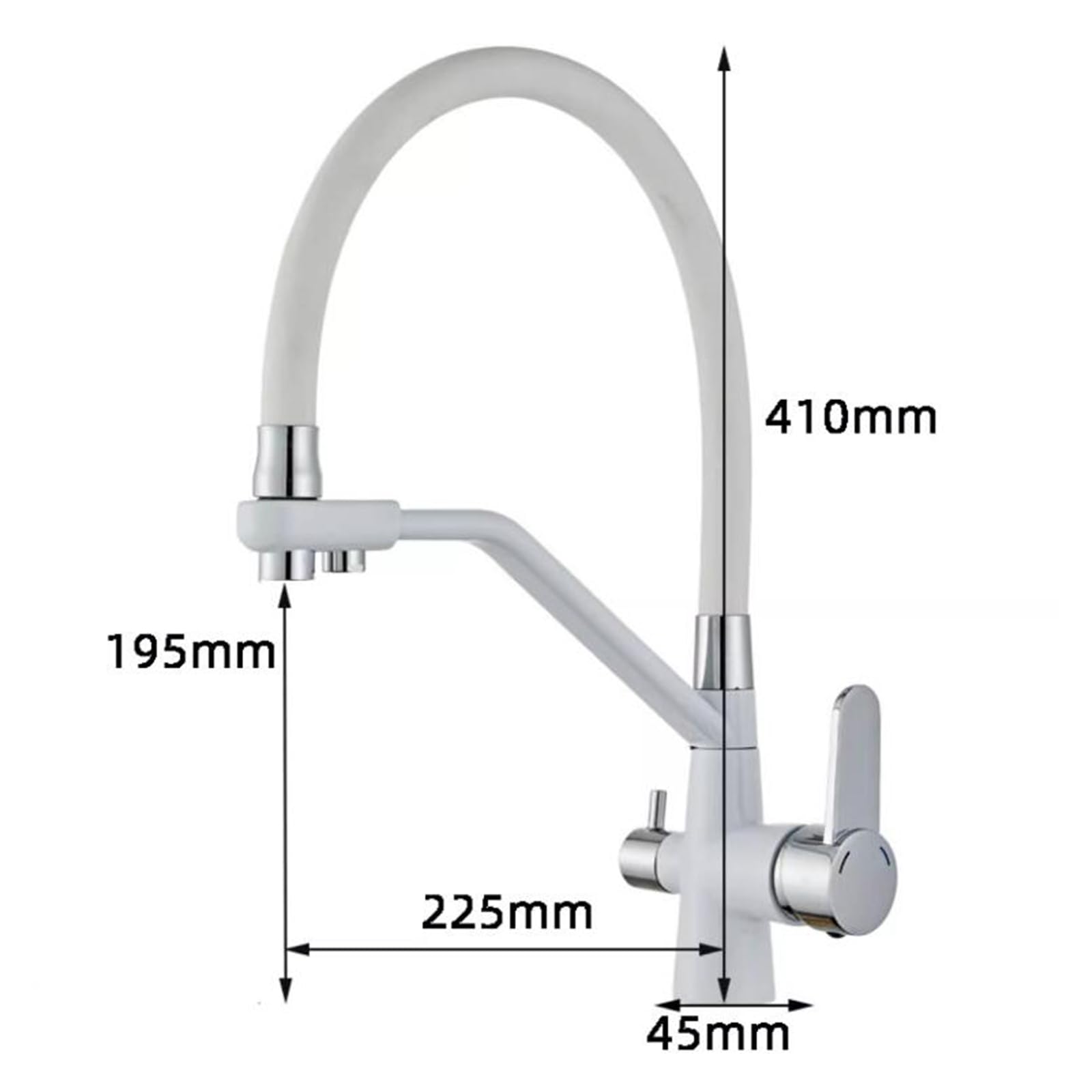 Grifo de Cocina Osmosis 3 Vias Girando Latón Agua Pura Grifo Cocina 3 Vias-Negro