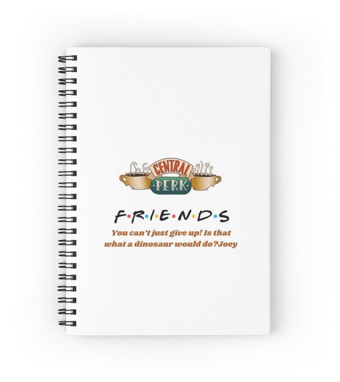 CRAFT MANIACS FRIENDS WHITE CENTRAL PERK A5 RULED 160 PAGES NOTEBOOK + FREE PERSONALIZED NAMR BOOKMARK FOR LOVERS OF FRIENDS SITCOM