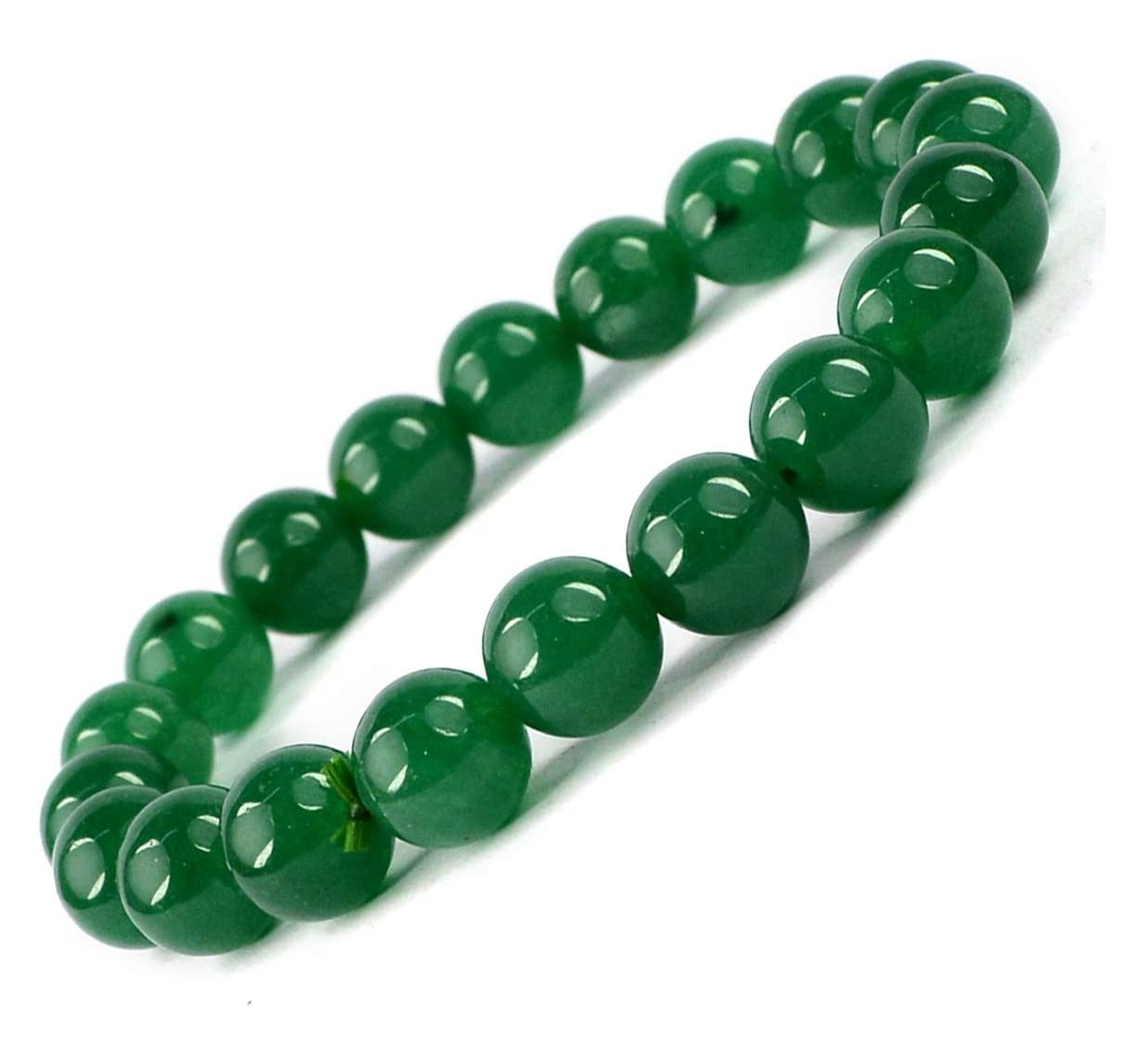 Stylewell (Adjustable Size) Green Plain 8mm Moti Bead Pearl Natural Feng-Shui Healing Gem Stone Crystal Wrist Band Elastic Bracelet For Womens & Mens (B0C69H55YW) Amazon Price History, Amazon Price Tracker