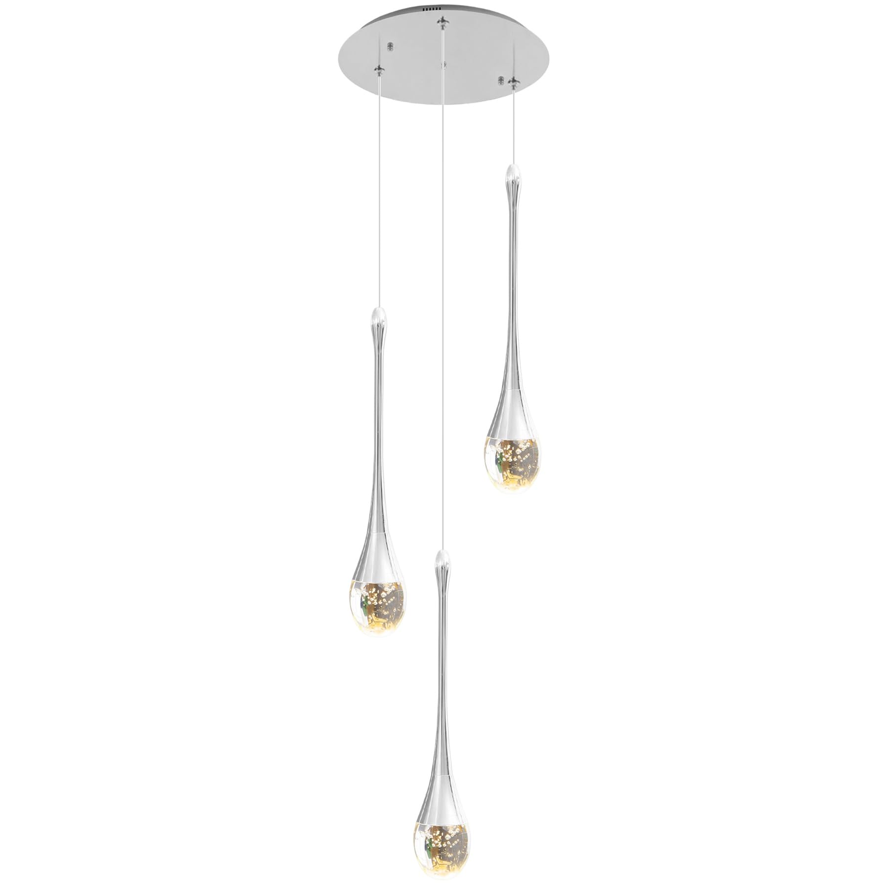 LYMSXAZOU LED Crystal Chandelier - Dimmable, Remote Control, Color Adjustable Pendant Light for Living Room, Foyer, Entryway, Staircase, Elegant Lighting Fixture