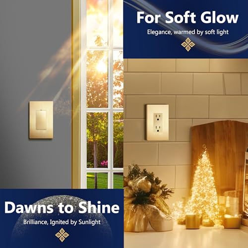 Image of LIDER Decorator Switch Cover, Screwless Wall Plate, Mid-Size 1-Gang 4.88 inch x 3.11 inch, LSWP-31M-BGD, UL Listed, Thermoplastic, Brushed Gold, 1-Pack