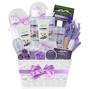 Chamomile & Lavender Spa Gift Baskets – #1 Natural Spa Kit for Women & Men! Beauty Basket Home Spa Basket 20 pc Set Includes Body Lotion, Bath Bombs & More! Spa Gifts for Her.