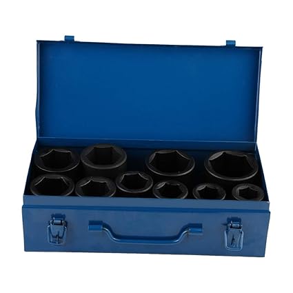 Impact Socket Set, 10pcs 1 Inch Drive Metric Deep Impact Socket Set Long Reach Impact Sockets