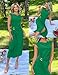 ZESICA Women's 2025 Summer Mock Neck Casual Bodycon Dress Cap Sleeve Elegant Cocktail Party Long Midi Dresses,Green,Small