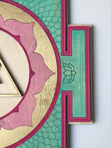 Wooden Ganesh Yantra, With Motif Ganesh Yantra Wall Art Laser Cut, Sacred Geometry, Wall Hanging Meditation Symbol (68X68 Cm (26.8 Inch)) #TOP6