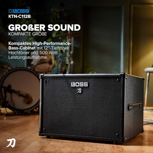 BOSS Katana Cabinet 112 Bass | Leistungsstarke Lautsprecherbox für professionelle Bass-Anwendungen | Kompaktes Gehäuse mit 500W Leistungsaufnahme | 12'' Eminence-Woofer aus der Neodymium-Serie