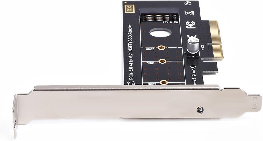 M.2 to PCIe Adapter, NVME SSD to PCI-e 3.0 x 4 Host Controller Expansion Card with Low Profile Bracket, Support M Key Solid State Drive Type 2280 2260 2242 2230 Converter to Desktop PCI Express