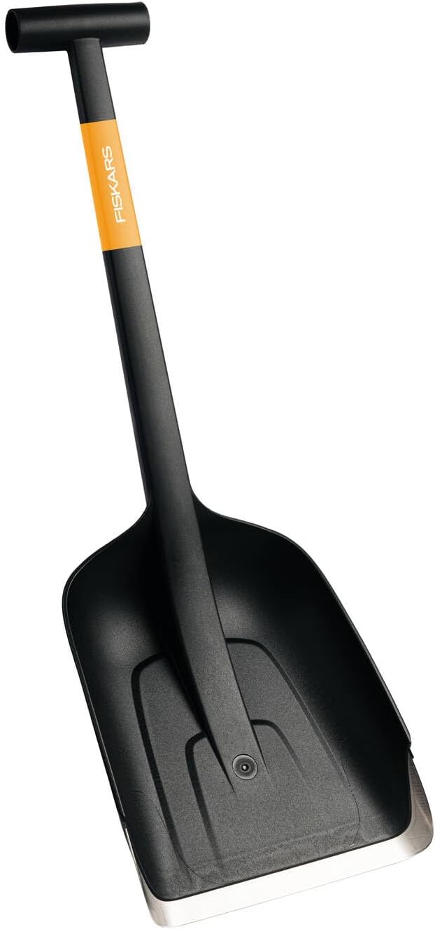 Fiskars Plus Car Shovel, Compact Snow Shovel with T-Handle and Stainless Steel Edge, 63 cm, 1079857