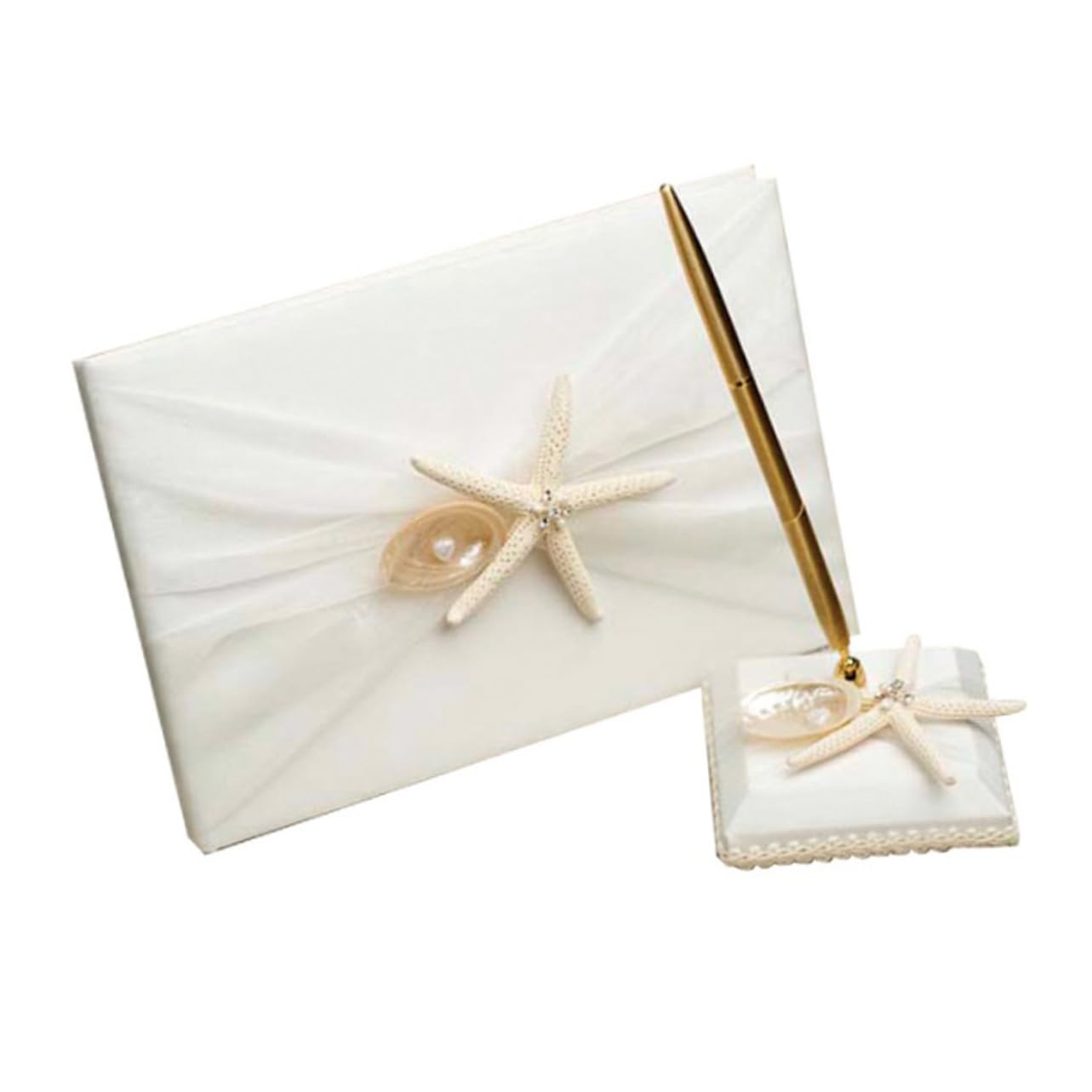 SHOWERORO Libro Degli Ospiti Per Matrimonio Stile Spiaggia Libro Delle Firme Con Penna E Portapenne Per Fidanzamento E Cerimonia Di Matrimonio