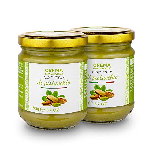 Süße Pistaziencreme | 40% Pistazien | 2 x 190 g | Brontedolci | Italien