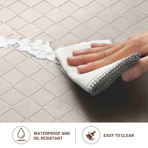 Image of HappyTrends Kitchen Runner Rugs Anti-Fatigue mats,17.3 inchx 39 inch,Non Slip Waterproof Ergonomic Comfort Mat for Kitchen, Floor Home, Office, Sink, Laundry,Khaki