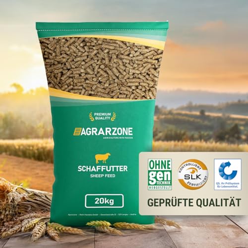 Agrarzone Schaffutter Ziegenfutter Pellets 20 kg - Österreichisches Kraftfutter ohne Gentechnik - Futter für Schafe & Ziegen - AMA-Gütesiegel & Mehrfach gereinigt