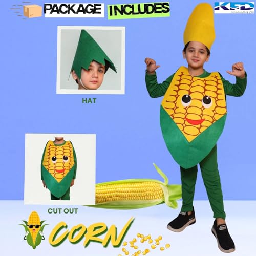 Image of Kaku Fancy Dresses Fruit and Vegetable Costume Paper Cutout with Cap For Kids | Healthy Food Costume For Boys & Girls (Tracksuit Not Included)