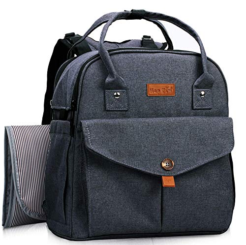 HapTim Wickeltasche Rucksack Große Kapazität Isolierte Taschen/Babytasche Kein Formaldehyd Reisetasche für Unterwegs(eu5319DG)