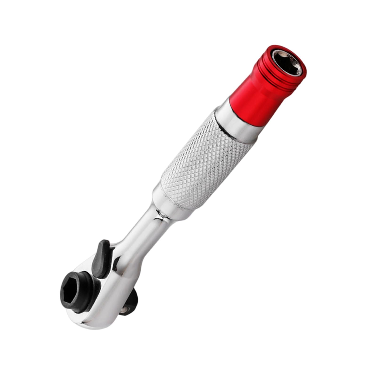 Zbiianxer Knurled 2In1 Torques 1 / 4Inch Ratchets Wrench Socket With 2 Directional Mechanism And Swivels Head For Accessing Tight Confined Space Knurled