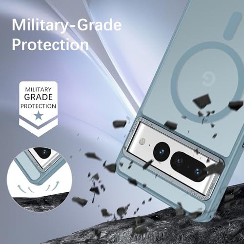 Coque Pixel 7 Pro Magsafe BENTOBEN antichoc gris bleu
