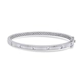 Wishrocks 1 1&sol;2 Carat Round Cut Lab Created Moissanite Diamond Bezel Set Bangle Bracelet For Women In 14K Gold Over Sterling Silver Size &colon; 7&period;5 To 8&period;5 Inch &lpar;VVS1 Clarity&comma; 1&period;50 Cttw&rpar;