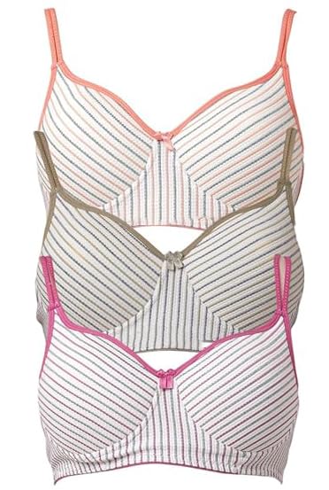 narsingha dreams Women Cotton Blend Lightly Padded Non Wired Self Design Full Coverage Bra Combo Pack of 3-picture-38