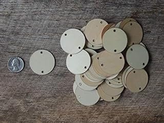 50 Small 1.5 inch Size Wood 2 Hole Tags Coins Chips Rounds 1-1/2