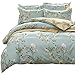 Uozzi Bedding 3 Piece Floral Duvet Cover Set King, Reversible Printing with Brushed Microfiber,Flower Style Lightweight Soft, Comfortable, Durable (Light Blue,Floral Style, King)
