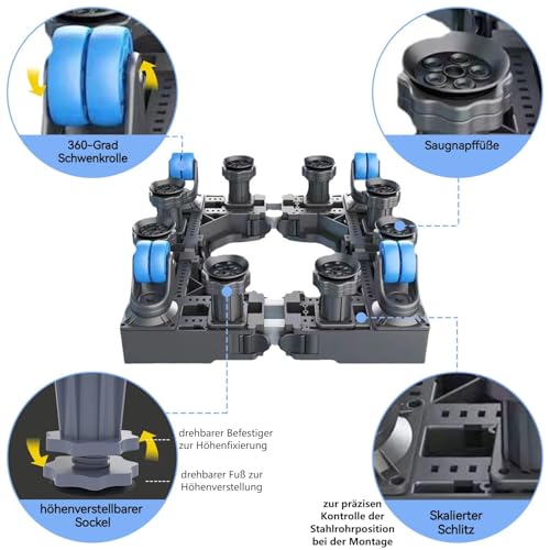 Zuquik Base Lavadora EXTRA FUERTE, Base para Lavadora con 8 Patas Regulables, Soporte para Electrodomésticos Pesados, Carga 450 kg - imagen 4