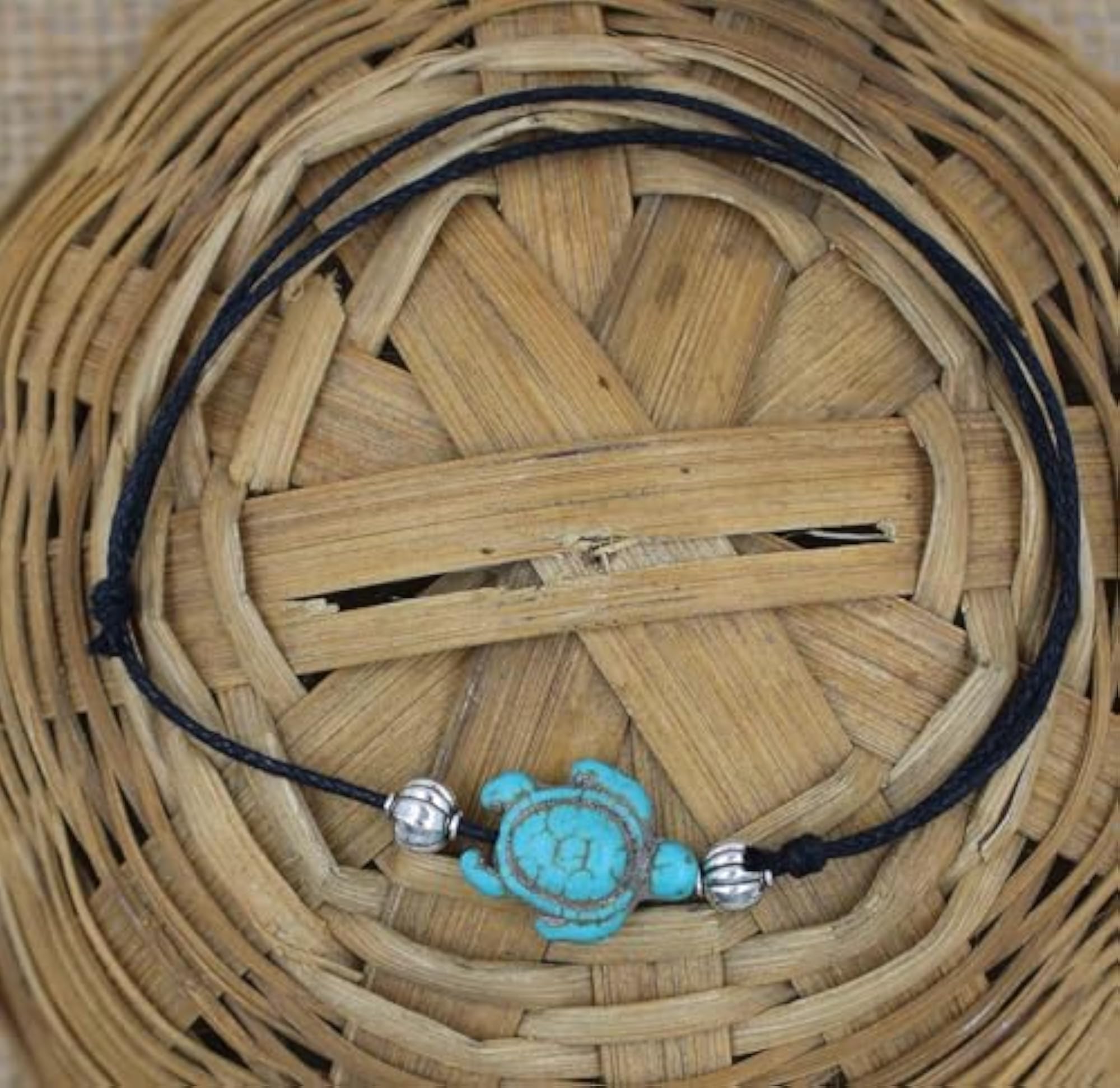 Girls' Tortoise Turquoise & Oxidised Beads Anklet, Nazariya