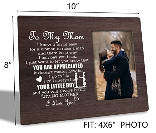 Haluosi To Mum Gifts Picture Frame, Always Be Your Little Boy, Tabletop Picture Frame Plaque Gift, Appreciation Gift For Mom From Adult Son, Rustic Mother's Day Gift, Holiday Gift For Mom From Son #TOP2