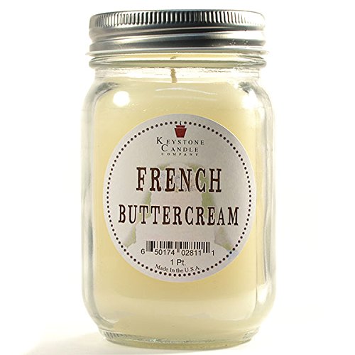 KYS Pack of 2, Pint Mason Jar Candle French Butter Cream for Weddings, Home & Event Decoration, Relaxation, Made in US