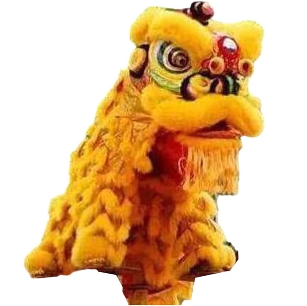 BJfhRH Outdoor Sports Traditional Chinese Dragon Dance Lion Outdoor Sports Props For Two Adult Show Festival Celebration(Yellow)