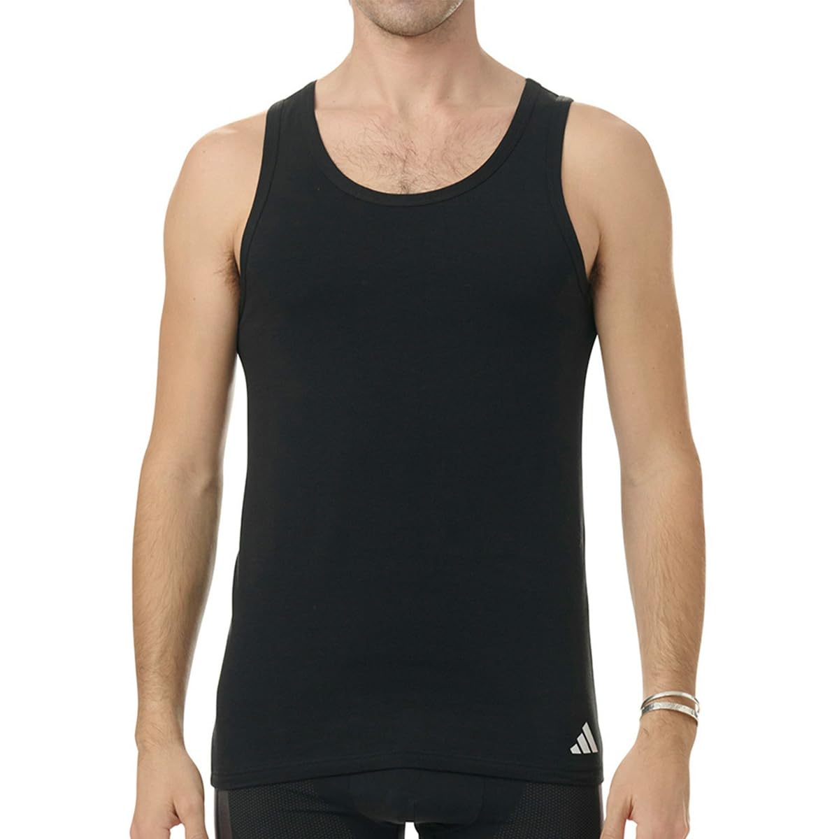 Adidas Lot de 4 débardeurs en coton pour homme, Noir , XL