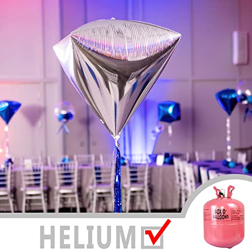 Partywoo Silver Balloons, 6 Pcs Diamond Silver Foil Balloons, 22 Inch Giant 4D Foil Balloons And Ribbon, Balloons For Birthday Decorations, Wedding Decorations, Party Decorations (Balloon) #TOP2